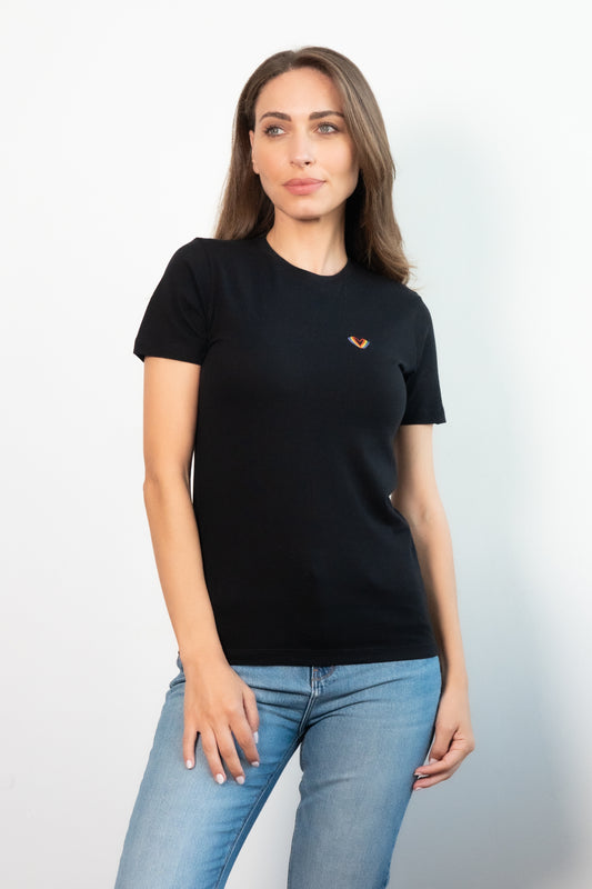 Re-Sh@ne embroidered T-Shirt - Slim Fit Black