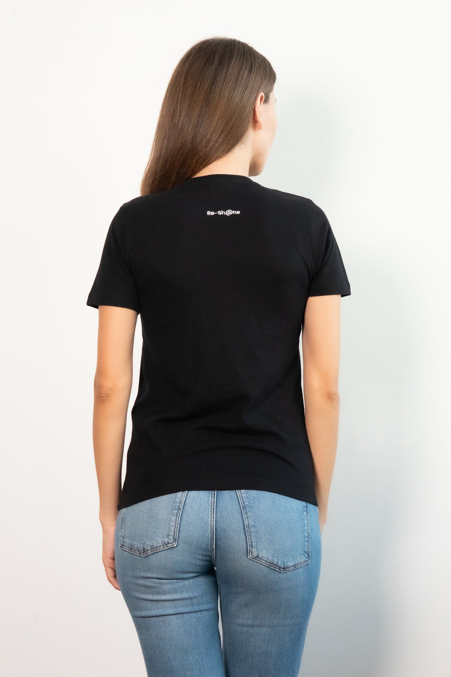 Re-Sh@ne embroidered T-Shirt - Slim Fit Black