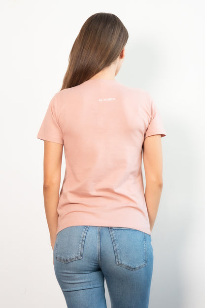 Re-Sh@ne embroidered T-Shirt - Slim Fit Pale Rose