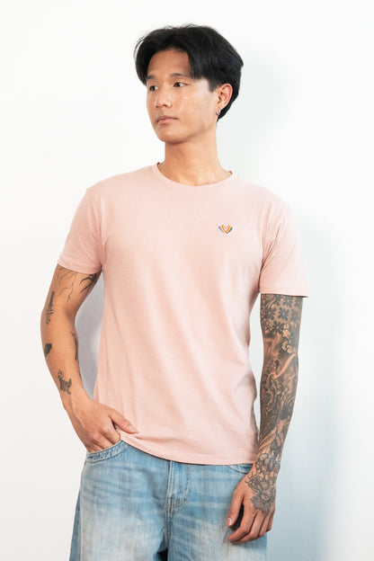 Re-Sh@ne embroidered T-Shirt - Regular Fit Pale Rose