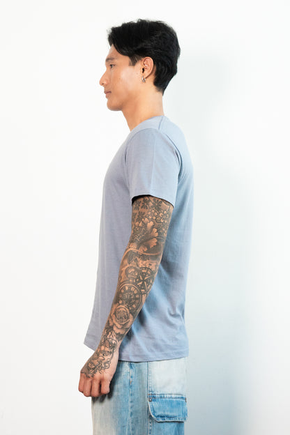 Re-Sh@ne embroidered T-Shirt - Regular Fit Blue Fog