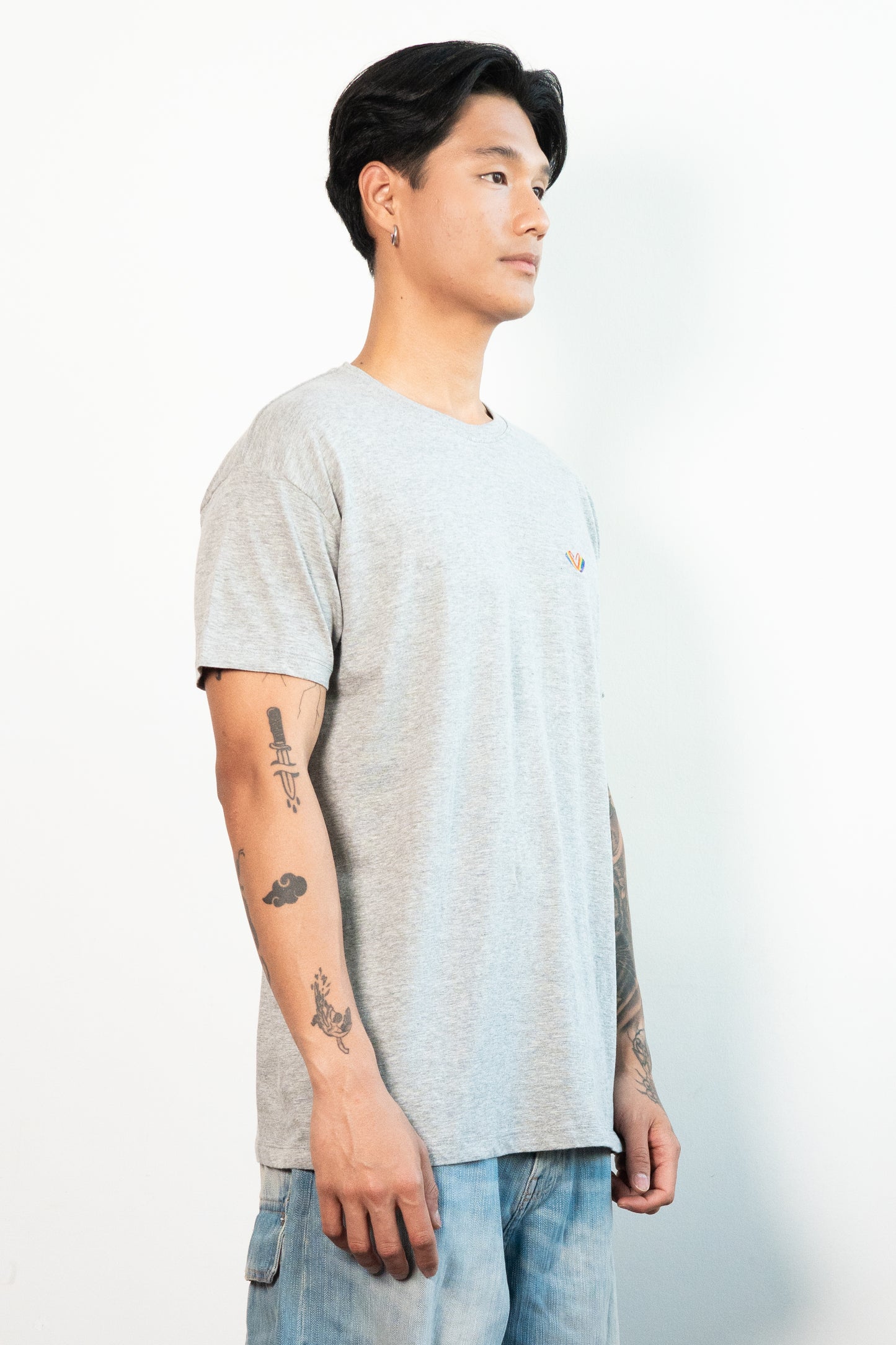 Re-Sh@ne embroidered T-Shirt - Regular Fit Heather Grey