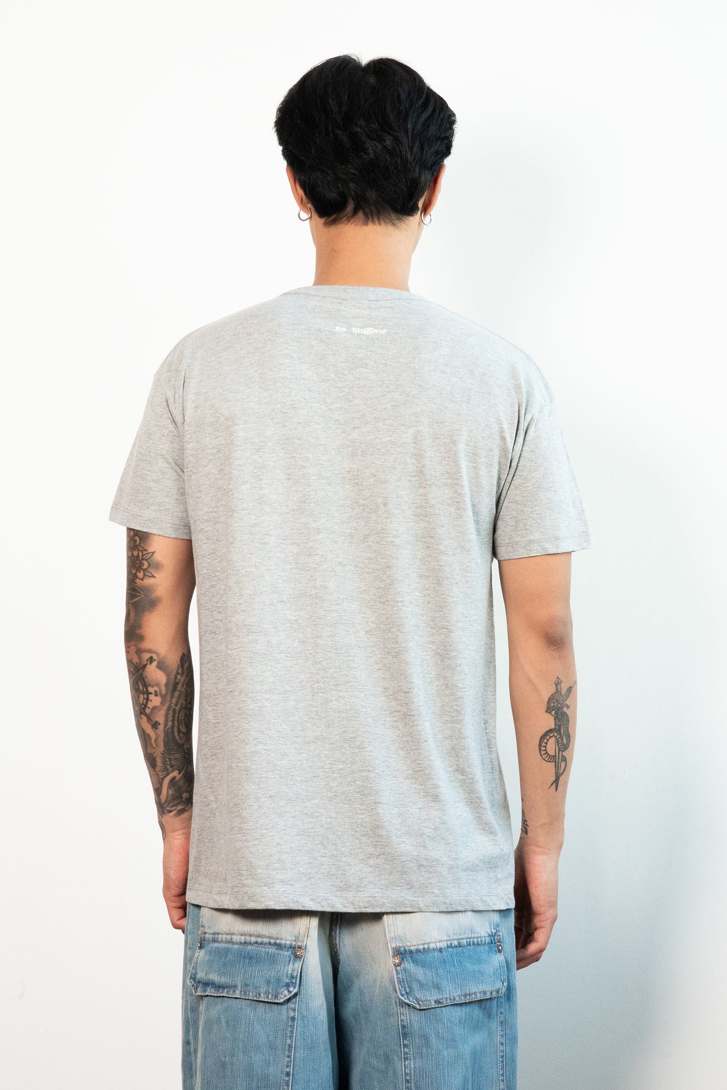 Re-Sh@ne embroidered T-Shirt - Regular Fit Heather Grey