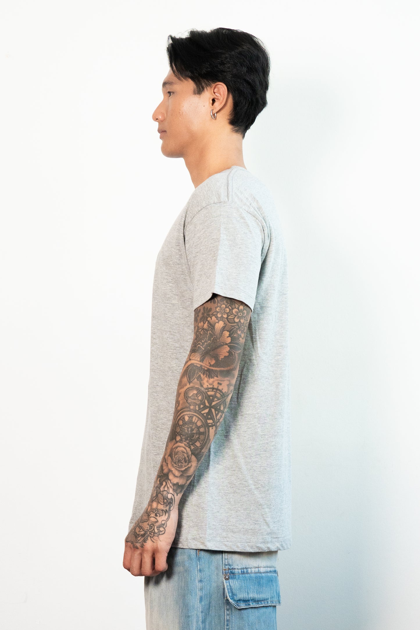 Re-Sh@ne embroidered T-Shirt - Regular Fit Heather Grey