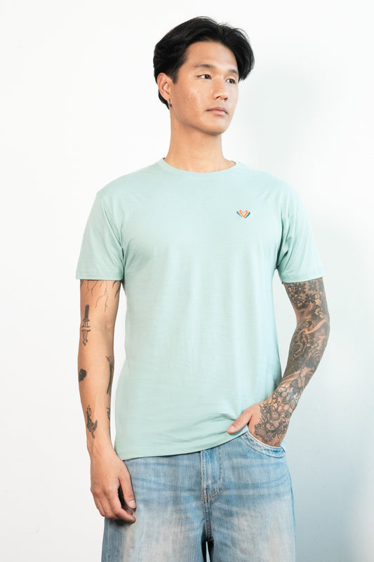 Re-Sh@ne embroidered T-Shirt - Regular Fit Green Sage