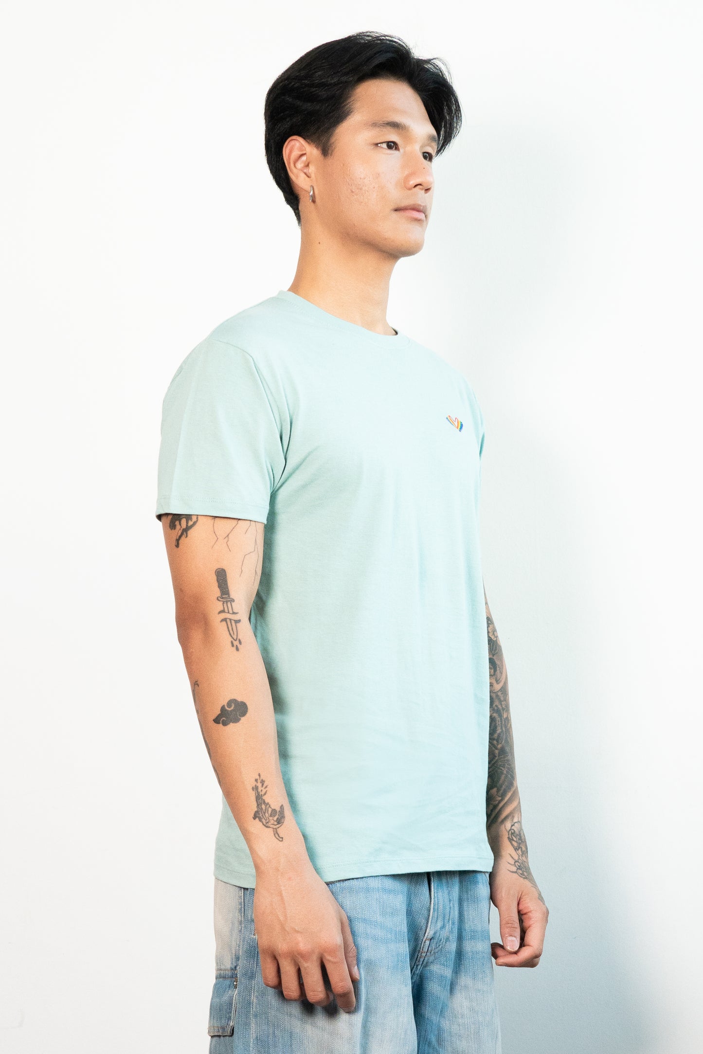 Re-Sh@ne embroidered T-Shirt - Regular Fit Green Sage