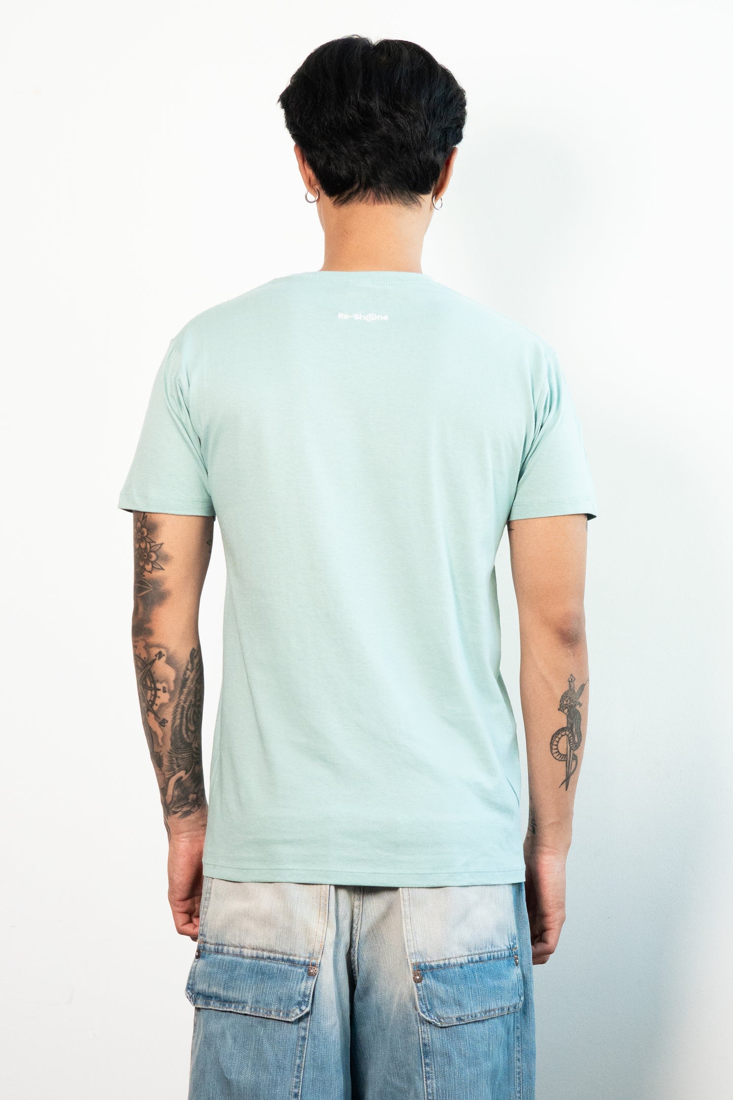 Re-Sh@ne embroidered T-Shirt - Regular Fit Green Sage